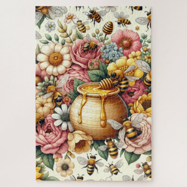 Bee print jigsaw puzzle (Vertical)