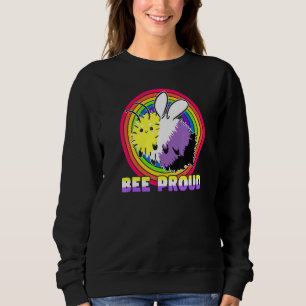 Bee Proud Non Binary Bee Lgbt Colour Non-Binary Fl Sweatshirt