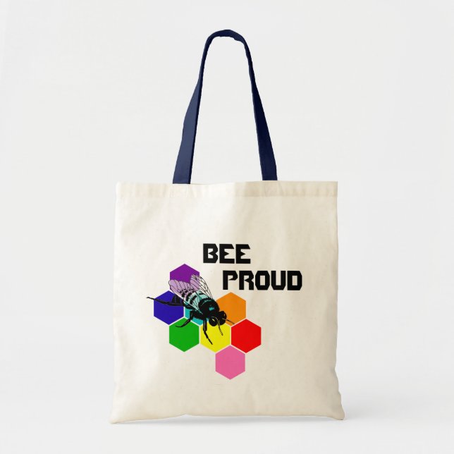 Bee Proud rainbow tote (Front)
