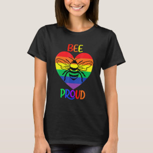 Bee Proud Shirtgay Pride Rainbow Heart Bee Graphic T-Shirt