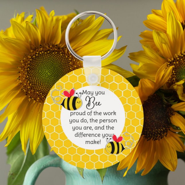 Bee Proud Teacher Appreciation gift Key Ring (Creator Uploaded)