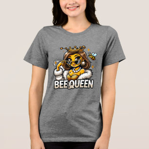 Bee Queen Glamourous Royal Honeybee Art Tri-Blend Shirt