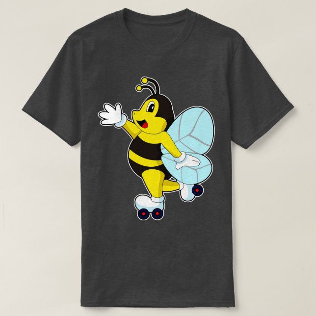 Bee Roller skates Inline skating T-Shirt (Design Front)