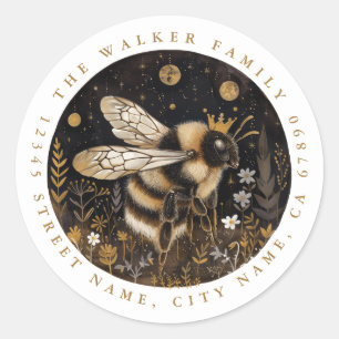 Bee Round Stickers