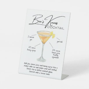 Bee’s Knees Cocktail Pedestal Sign