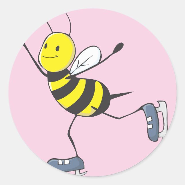 Bee Shirt | Custom Bee Ice Skating Shirt Classic Round Sticker (Front)