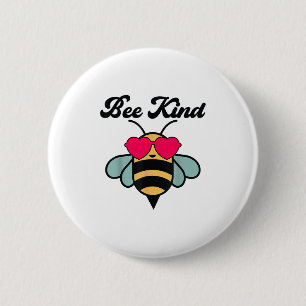 Bee-shirt Girls Bumble Bee Kind Toddler Kids Cute 6 Cm Round Badge