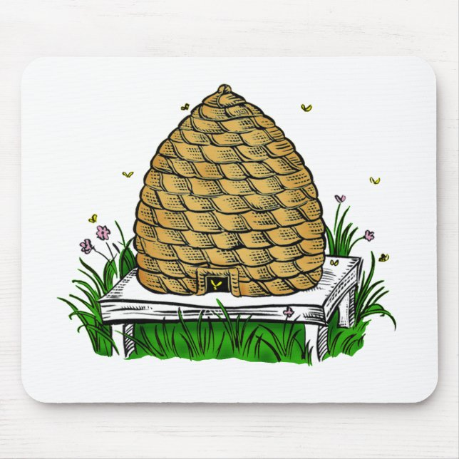 bee skep colour mouse pad (Front)