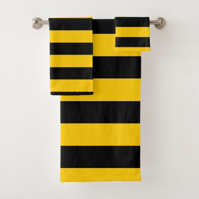 Bee Stripe Design Bath Towel Set (Insitu)