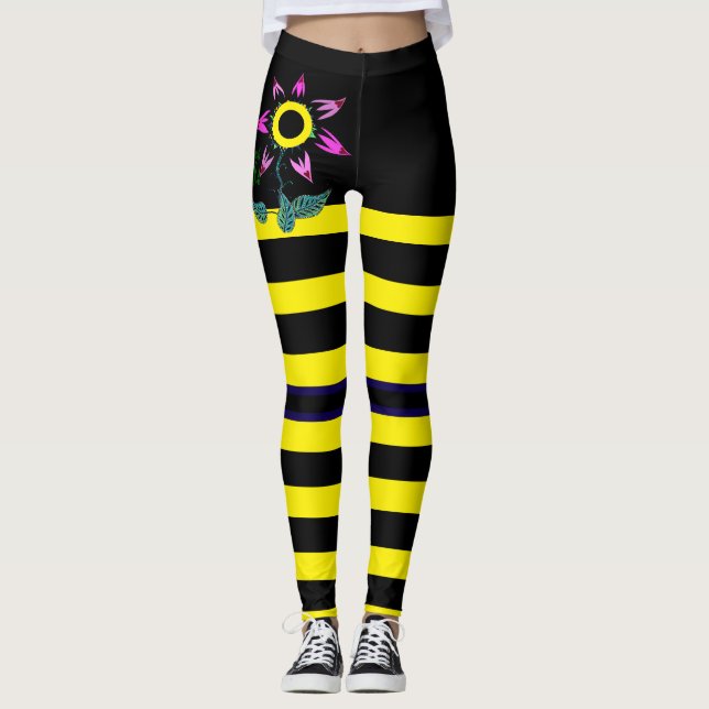 Bee Stripe Leggings (Front)