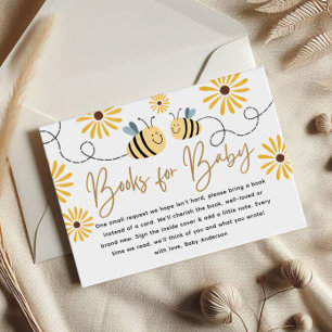 Bee Sunflower Books for Baby Shower Enclosure Card