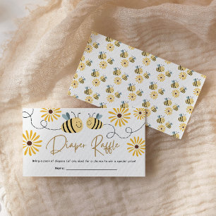 Bee Sunflower Diaper Raffle Baby Shower Enclosure Card