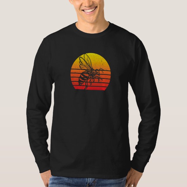 Bee Sunset Retro Vintage T-Shirt (Front)