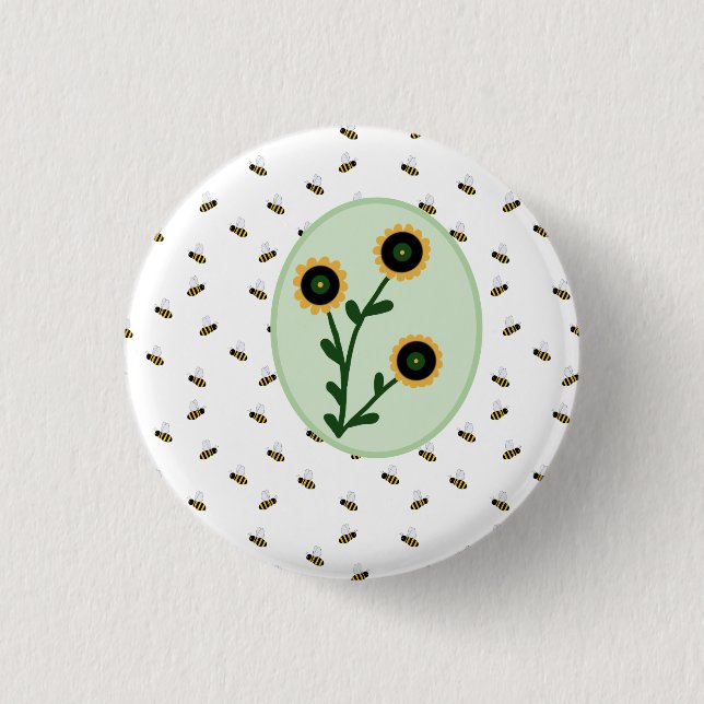 bee swarm 3 cm round badge (Front)