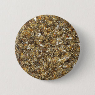 Bee swarm 6 cm round badge