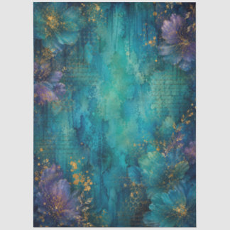 bee_teal_background_portriat tissue paper
