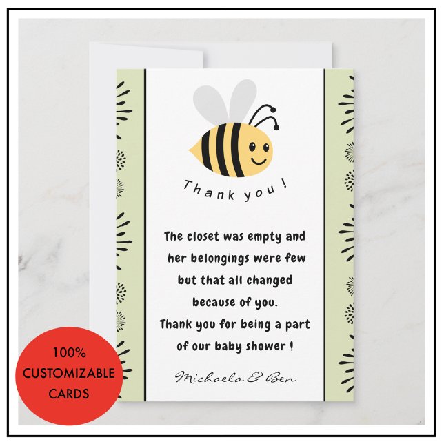 Bee thank you cards Sweet as can bee Baby shower (Bee-thank-you-cards-Sweet-as-can-bee-Baby-shower-3)