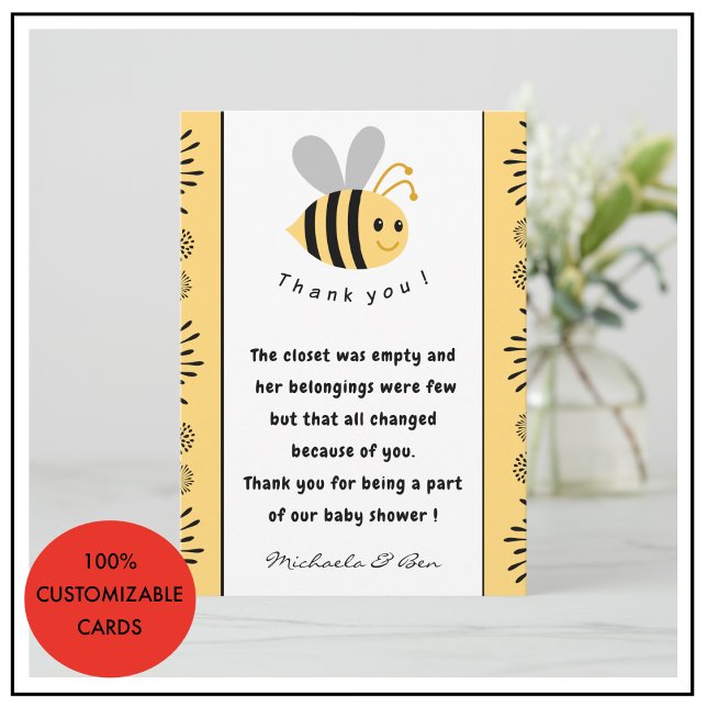 Bee thank you cards Sweet as can bee Baby shower (Bee thank you cards Sweet as can bee Baby shower)