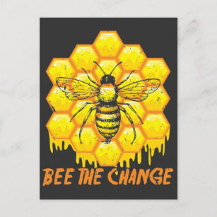 Bee The Change Beekeeping Honey Womb Honey Bees Postcard