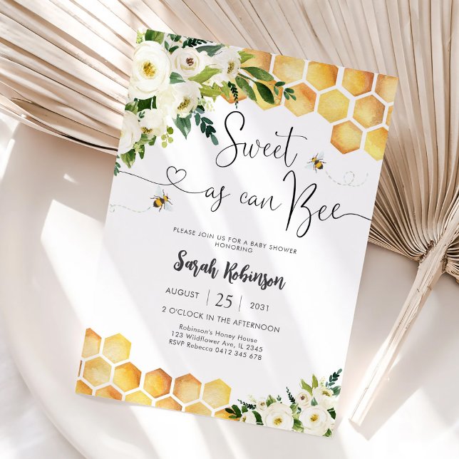 Bee Theme Baby Shower Invitation (Creator Uploaded)
