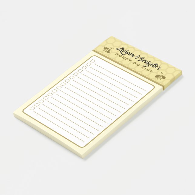 Bee Theme Honey Do List Sticky Post-It Notes (Angled)