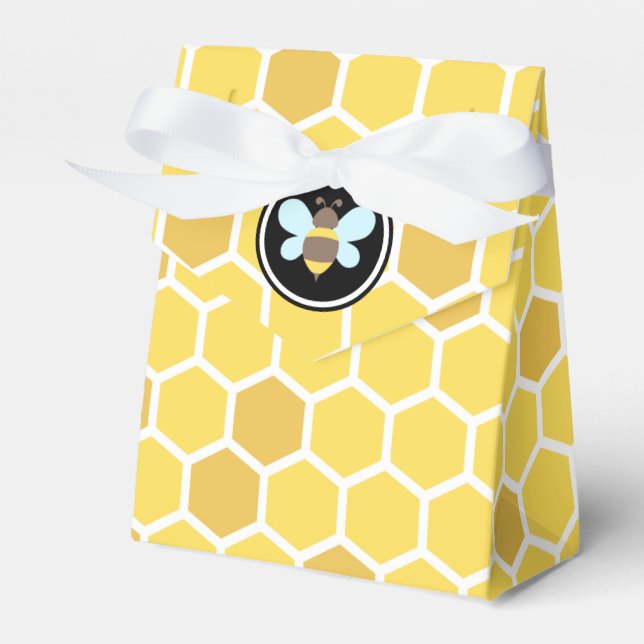 Bee Theme Honeycomb Favour Box (Front Side)