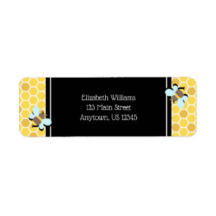 Bee Theme Honeycomb Return Address