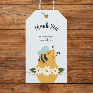 Bee Themed Baby Shower Favour Box Gift Tags