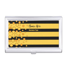 Bee Themed Yellow and Black Pattern, Custom Name