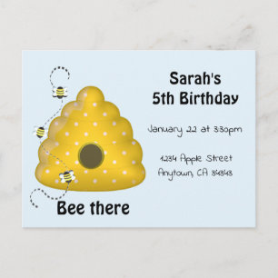 Bee There Party Invitation Postcard