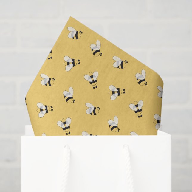 Bee Tissue Paper, Bumblebee Decoupage Paper (Gift Bag)