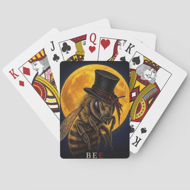 Bee Top Hat Gothic Surreal Playing Cards (Back)