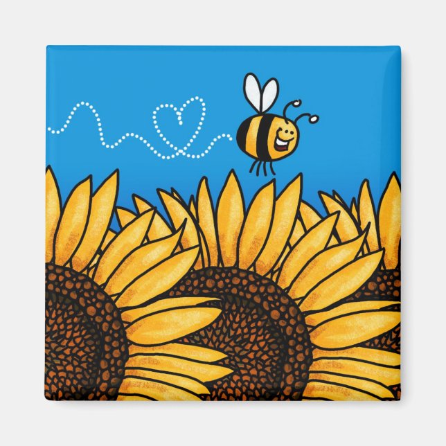 bee trail sunflower magnet (Front)