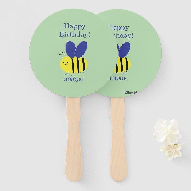 Bee Unique Hand Fan (Front and Back)