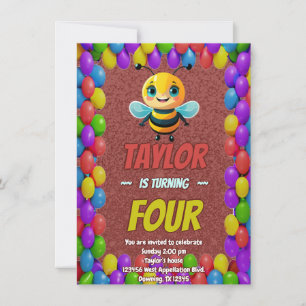 Bee Unique Personalised Birthday Invite Kids