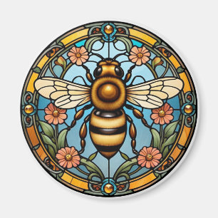 Bee-utiful Stained Glass Honeybee Magnet