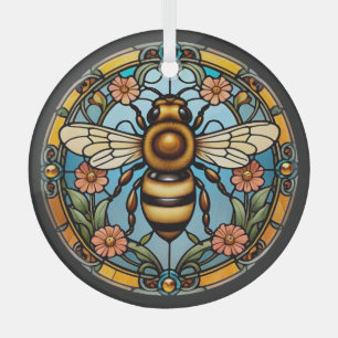 Bee-utiful Stained Glass Honeybee  Tree Decoration