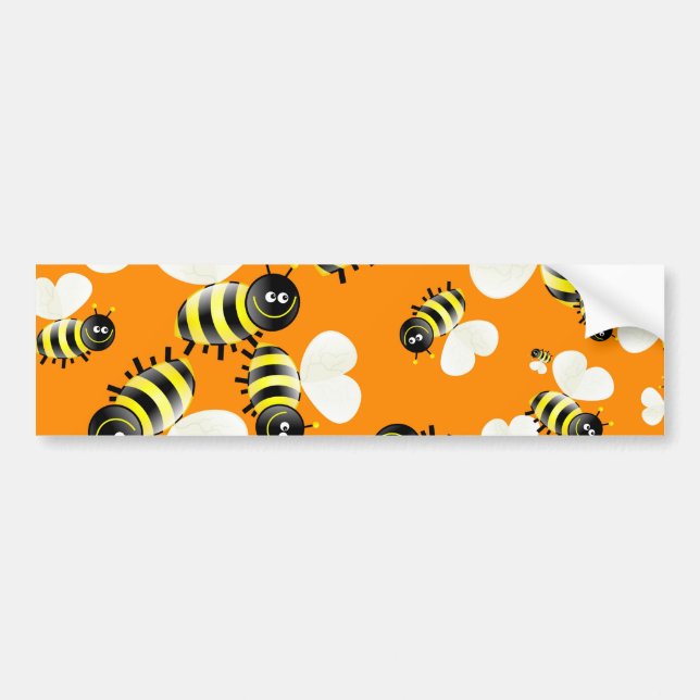 Bee Wallpaper Bumper Sticker (Front)