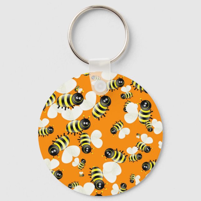 Bee Wallpaper Key Ring (Front)