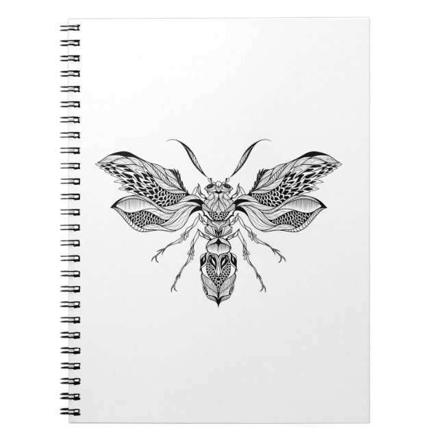 Bee-Wasp Tattoo Spiral Notebook (Front)