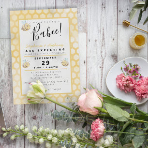 Bee Watercolor Baby Shower Invitation