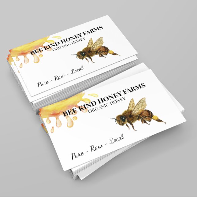 Bee Watercolor Honey Farm  Business Card (Creator Uploaded)