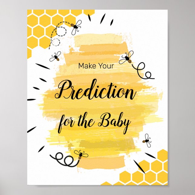 Bee Watercolor predictions for baby Poster (Front)