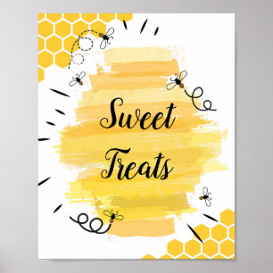 Bee watercolor Sweet Treats sign