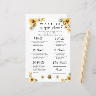 Bee what's on your phone baby shower game