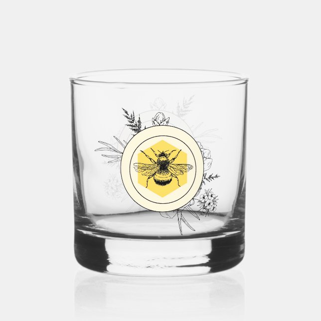 Bee Whiskey Glass (Front)