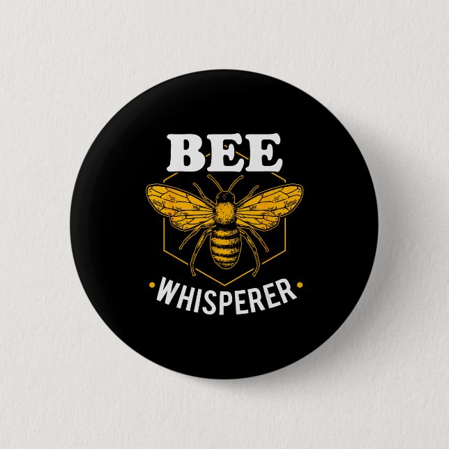 Bee Whisperer - Funny Beekeeng &amp; Beekeeper  6 Cm Round Badge (Front)