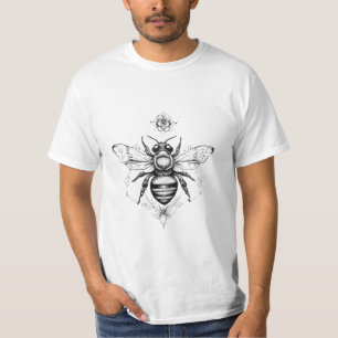 Bee Wild Animal Nature Illustration Art Tattoo T-Shirt