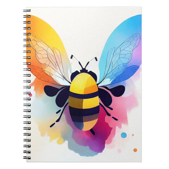 Bee Wild Nature Animal Color Art Painting Notebook (Front)