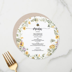 Bee Wildflower Baby Shower Menu